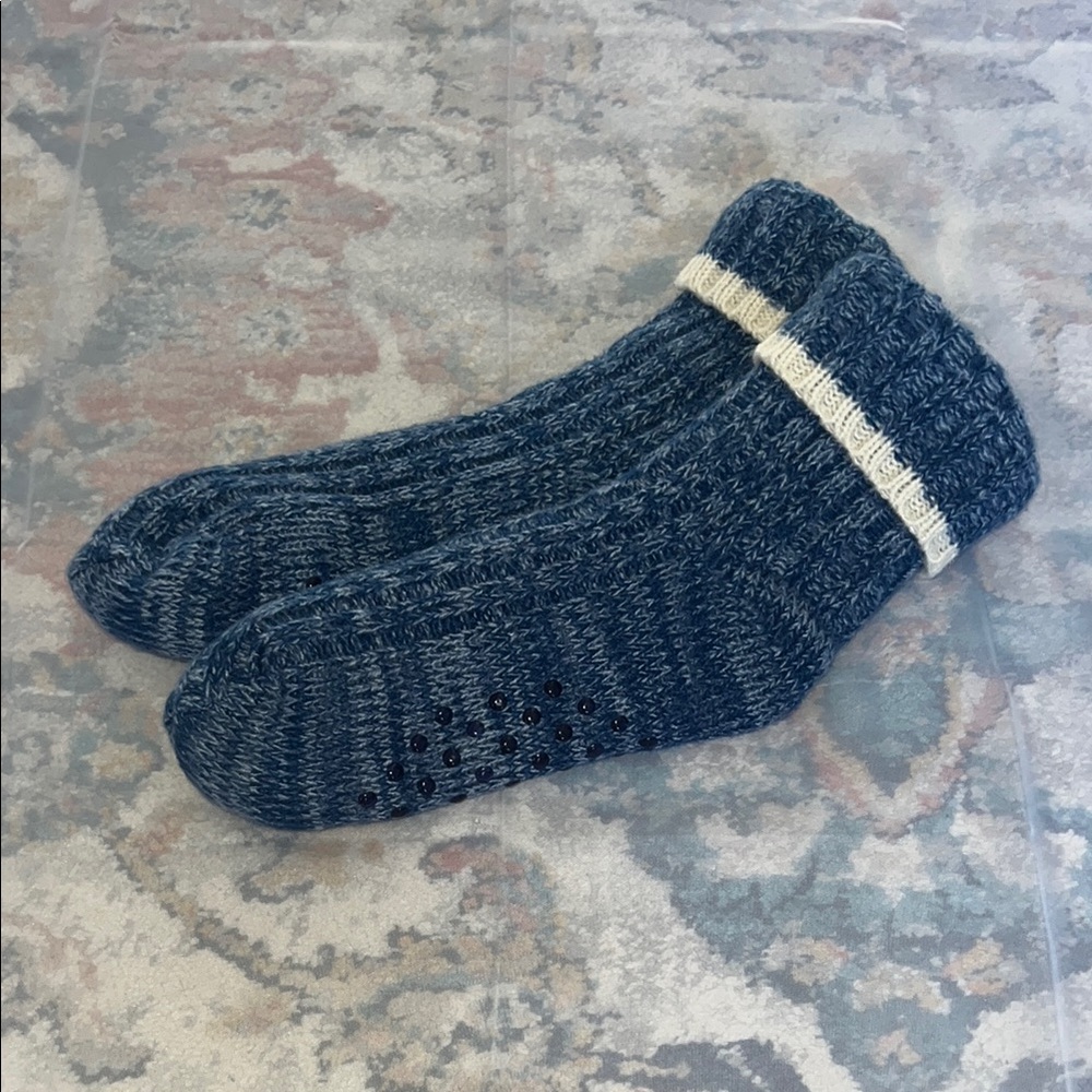 Blue Knit Men's Socks